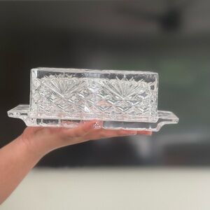 Vintage Elegant Crystal Butter Dish